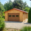 Garaż drewniany 4,5 x 7 m + 0,5m wiaty, brama segmentowa - obrazek 2