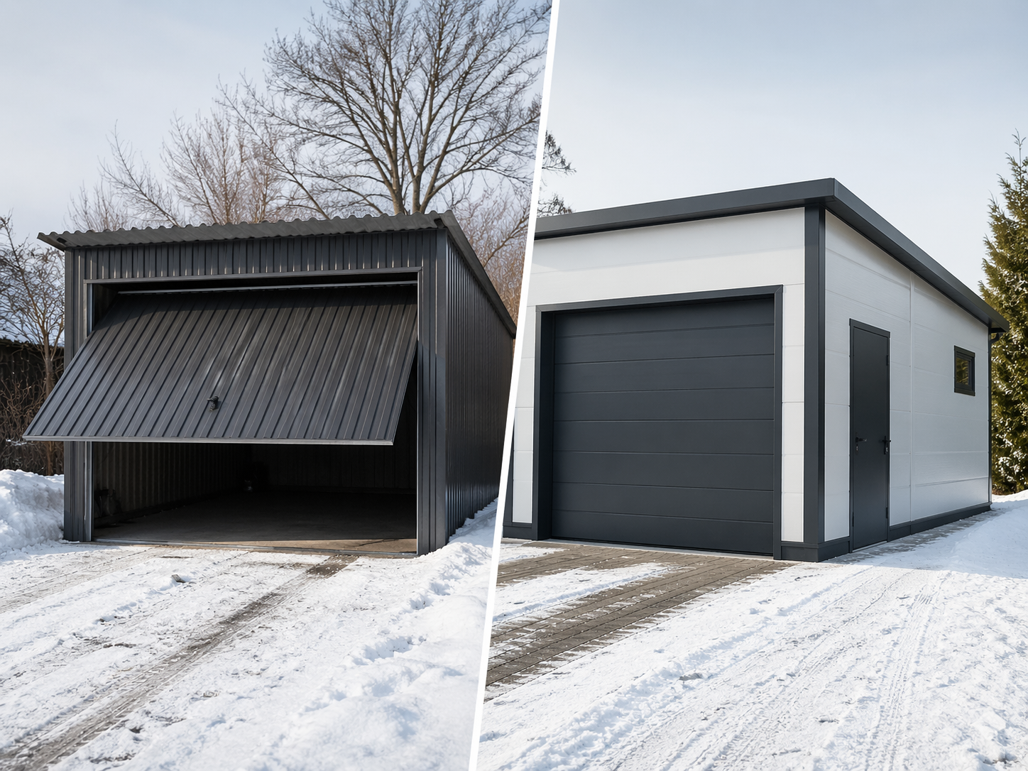 Garaż blaszany czy z płyty warstwowej? Co się lepiej sprawdzi zimą?